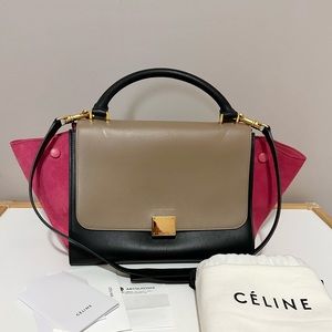 Celine Small Trapeze Tri-Color Shoulder Bag